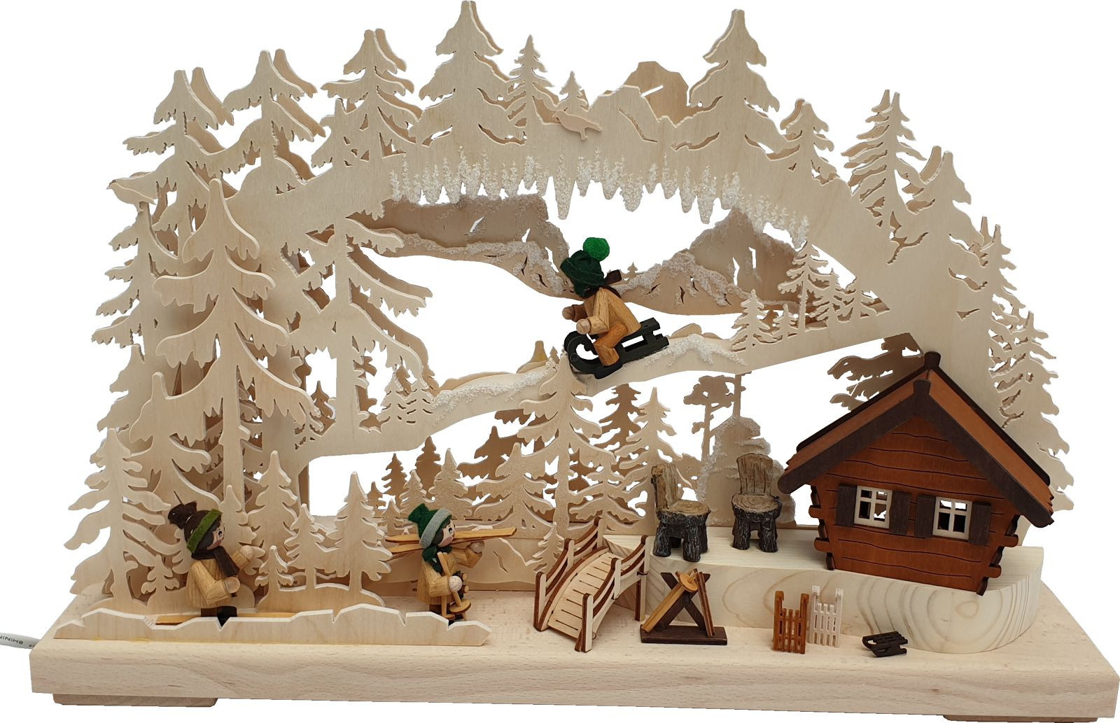 3D-Schwibbogen klein Skihütte in den Bergen 3D-Schwibbogen klein Skihütte in den Bergen