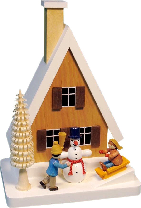 Rauchhaus mit Schneemann Rauchhaus mit Schneemann