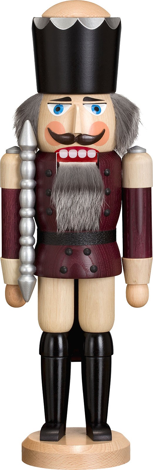 Nussknacker König, Esche lasiert, aubergine, 38 cm Nussknacker König, Esche lasiert, aubergine, 38 cm