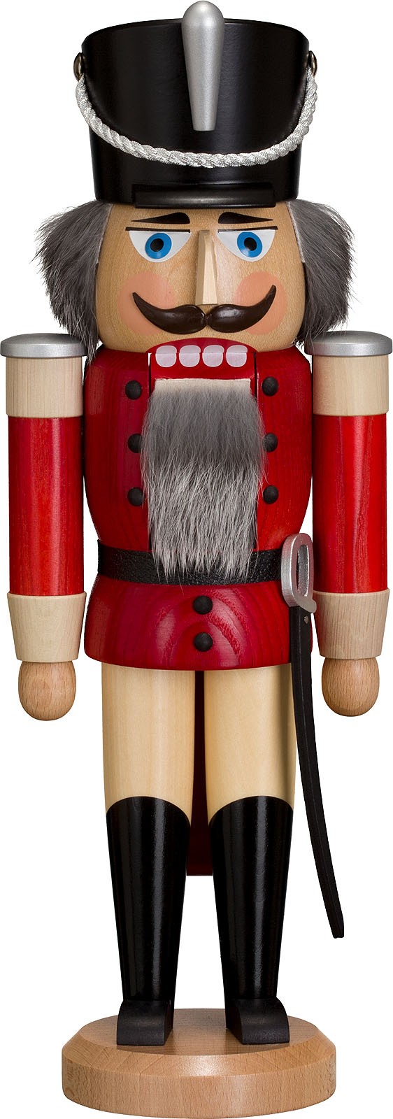 Nussknacker Husar, Esche lasiert, rot, 37 cm