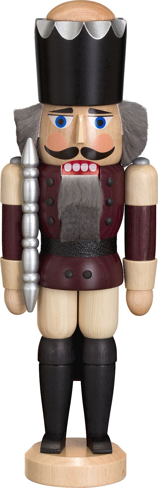 Nussknacker König, Esche lasiert, aubergine, 29 cm Nussknacker König, Esche lasiert, aubergine, 29 cm