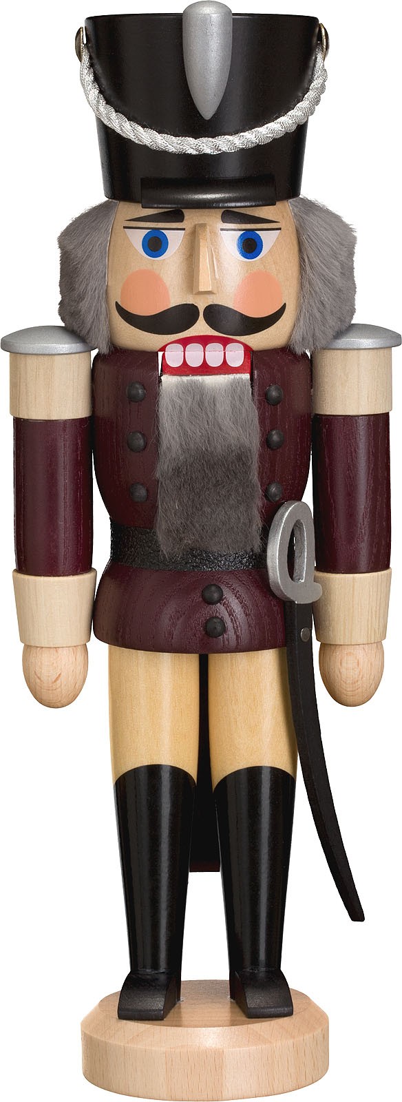 Nussknacker Husar, Esche lasiert, aubergine, 28 cm Nussknacker Husar, Esche lasiert, aubergine, 28 cm