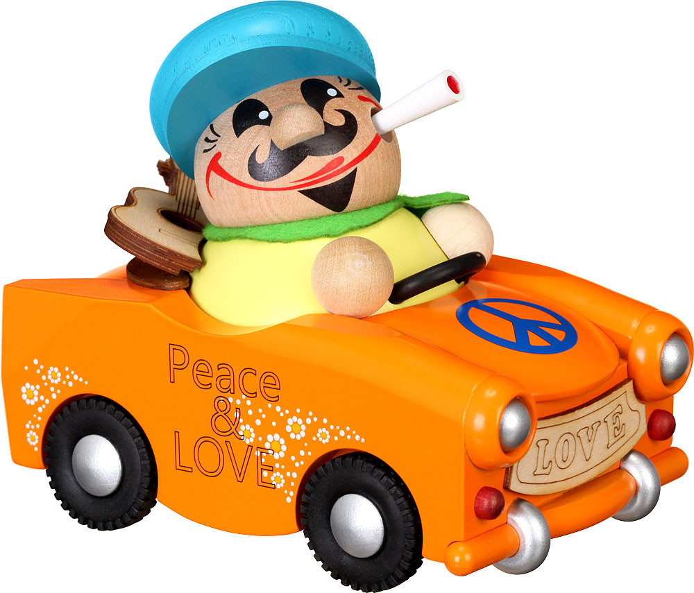 Kugelräucherfigur Flower Power Trabi - limitiert Kugelräucherfigur Flower Power Trabi - limitiert
