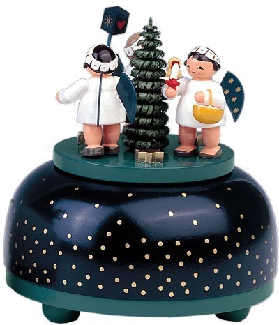 kleine Spieldose Engel mit Geschenk