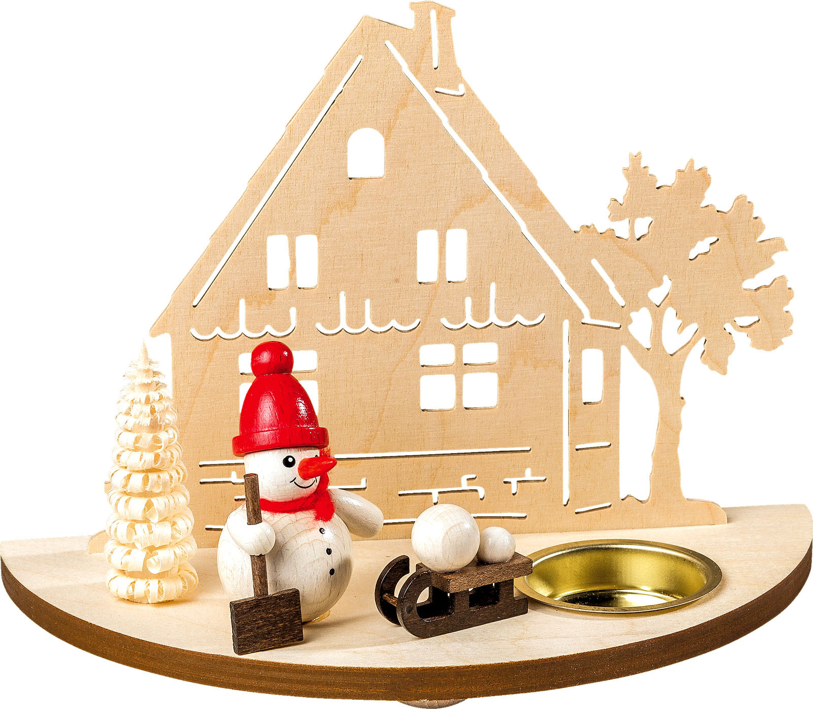Kerzenhalter mit Figuren - Schneemann, rot Kerzenhalter mit Figuren - Schneemann, rot