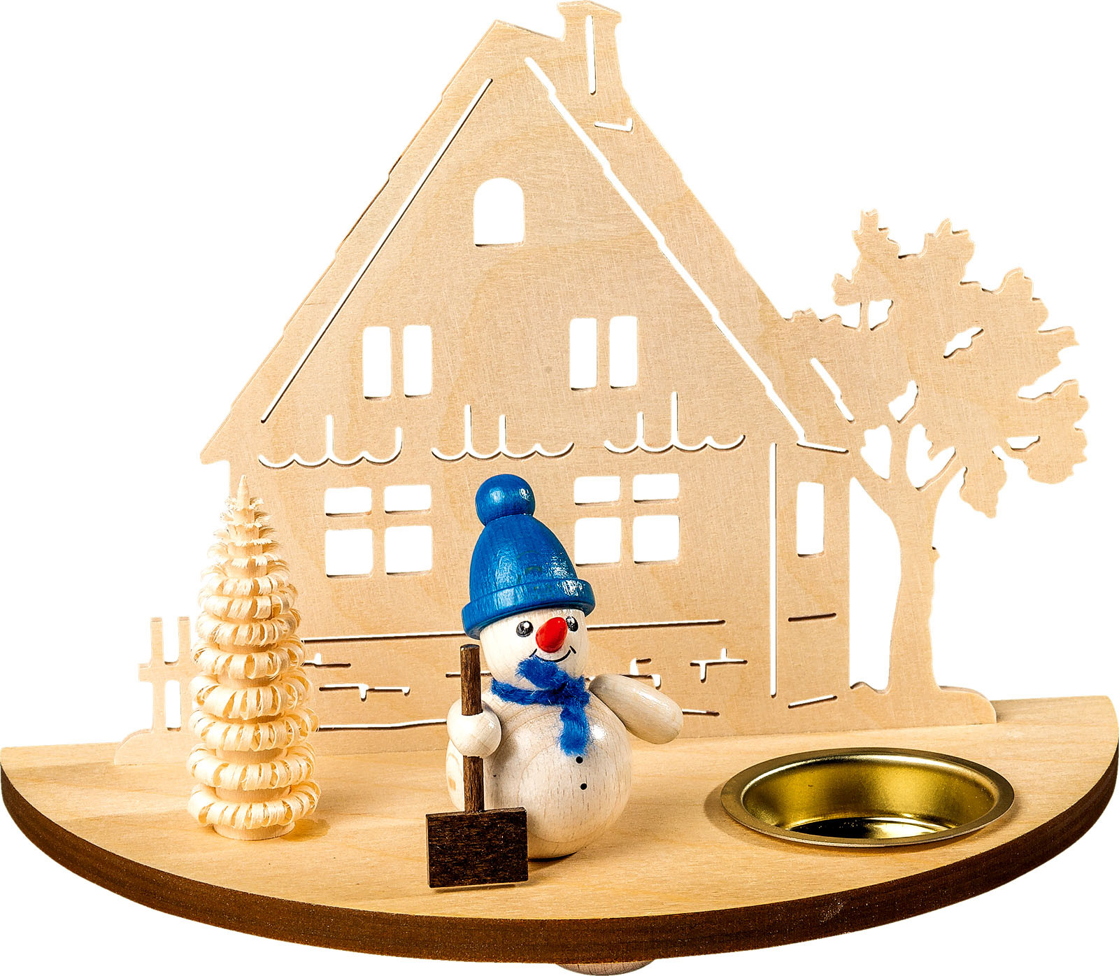 Kerzenhalter mit Figuren - Schneemann, blau Kerzenhalter mit Figuren - Schneemann, blau
