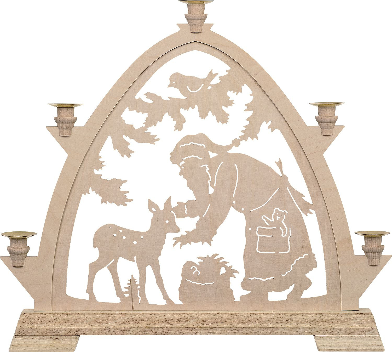 Kleine gotische Bögen für Wachskerzen Weihnachtsmann mit Reh Kleine gotische Bögen für Wachskerzen Weihnachtsmann mit Reh