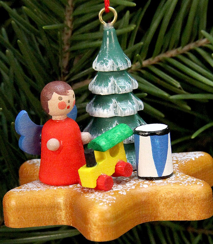 Baumbehang Engelchen auf Lebkuchenstern Baumbehang Engelchen auf Lebkuchenstern