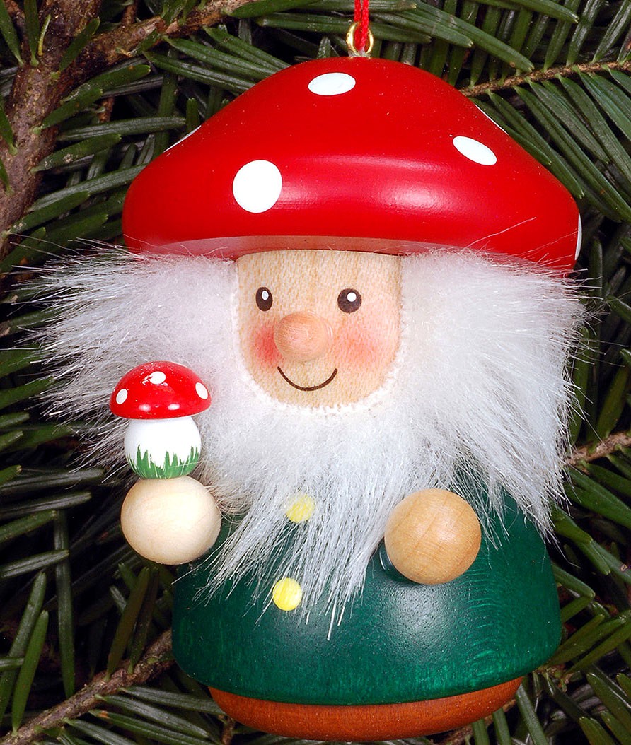 Baumbehang Weihnachtsmann Pilzmännle, farbig