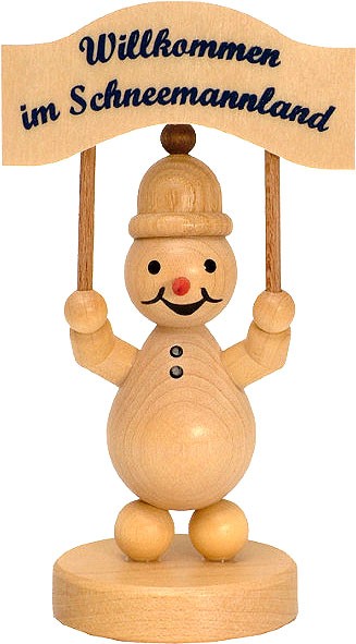 Schneemann Junior - mit Schild