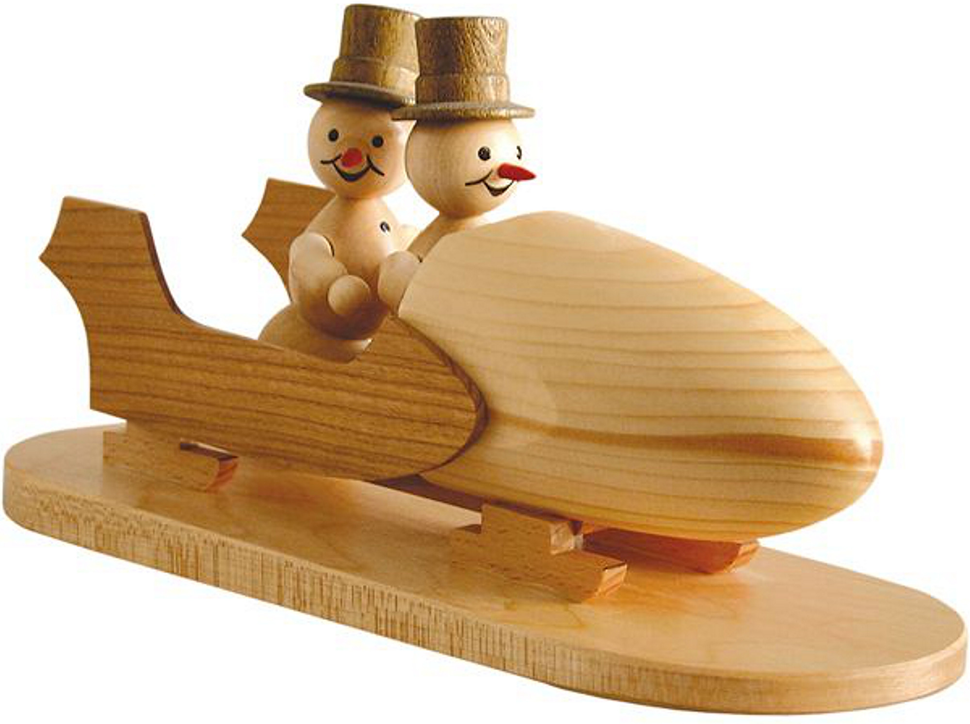 Schneemann - Zweierbob mit Zylinder