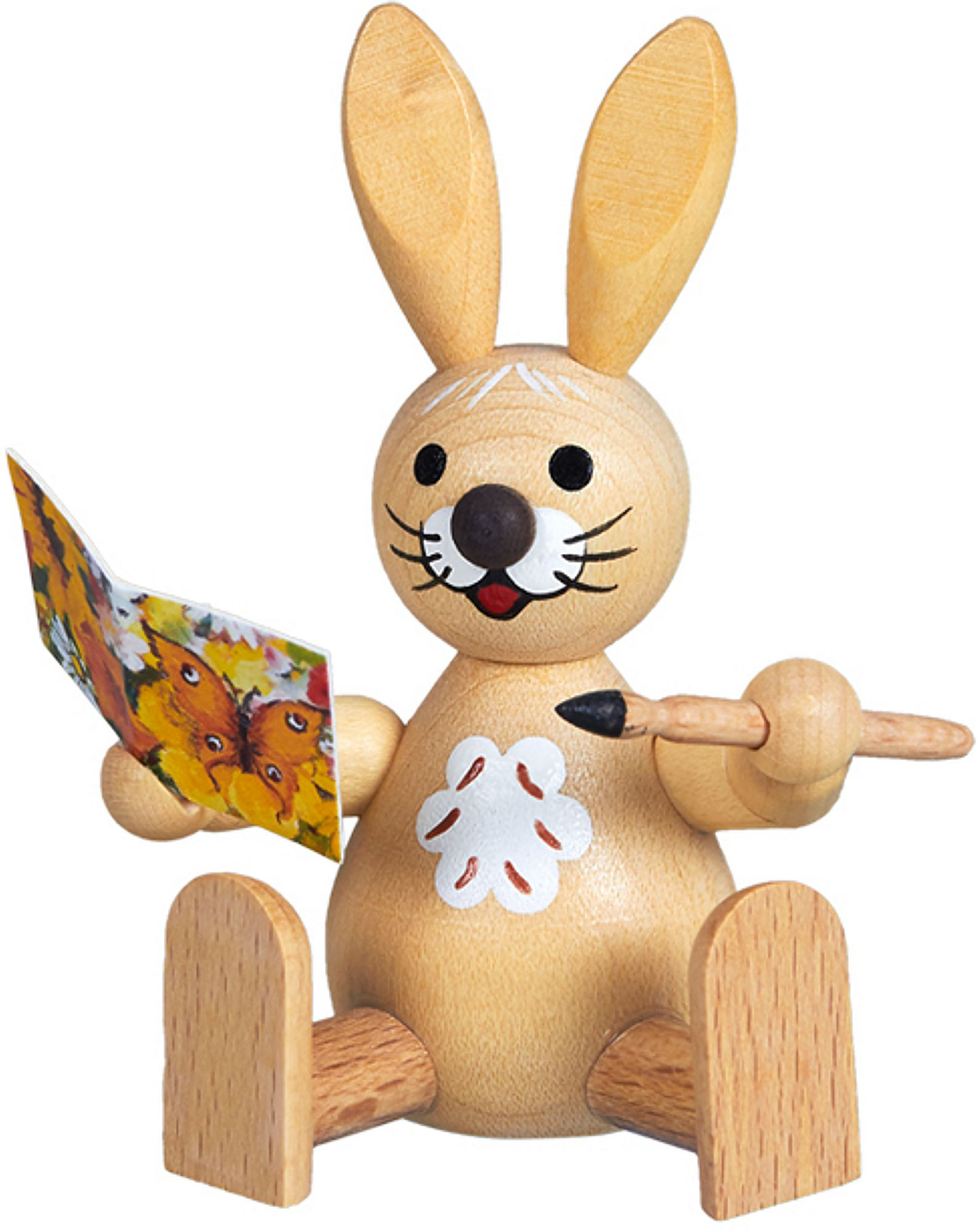 Osterhase mit Glückwunschkarte - sitzend
