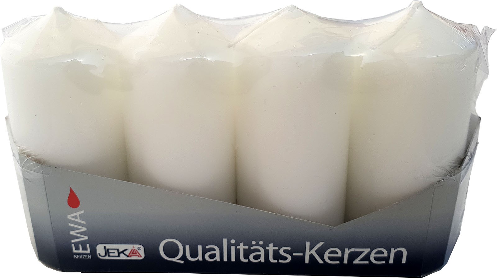 Stumpenkerzen - weiß, Höhe 90 mm Stumpenkerzen - weiß, Höhe 90 mm