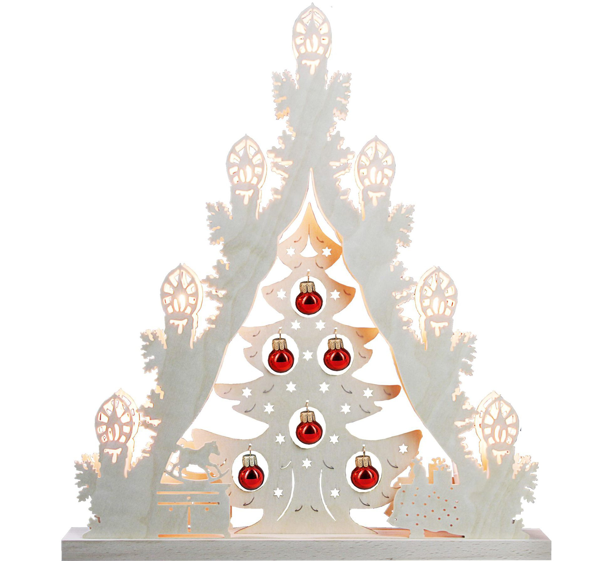 Lichterspitze 7 flg. Baum mit roten Kugeln Lichterspitze 7 flg. Baum mit roten Kugeln
