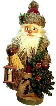 Nussknacker Weihnachtsmann mit Laterne, Weihachtsbaum und Geschenkesack Nussknacker Weihnachtsmann mit Laterne, Weihachtsbaum und Geschenkesack
