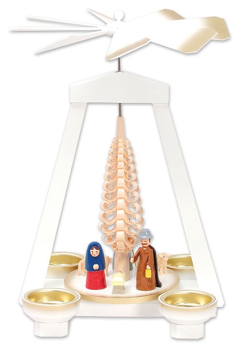 Weihnachtspyramide Geburt, weiß Weihnachtspyramide Geburt, weiß