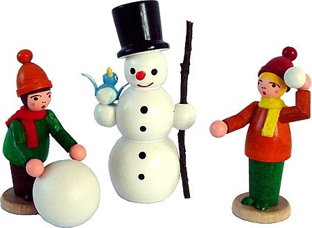 Kinder mit Schneemann Kinder mit Schneemann