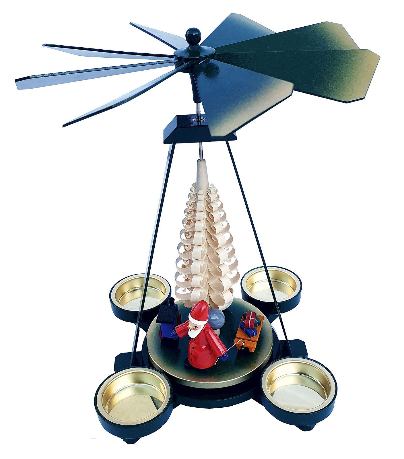 Weihnachtspyramide mit Weihnachtsmann, grün Weihnachtspyramide mit Weihnachtsmann, grün