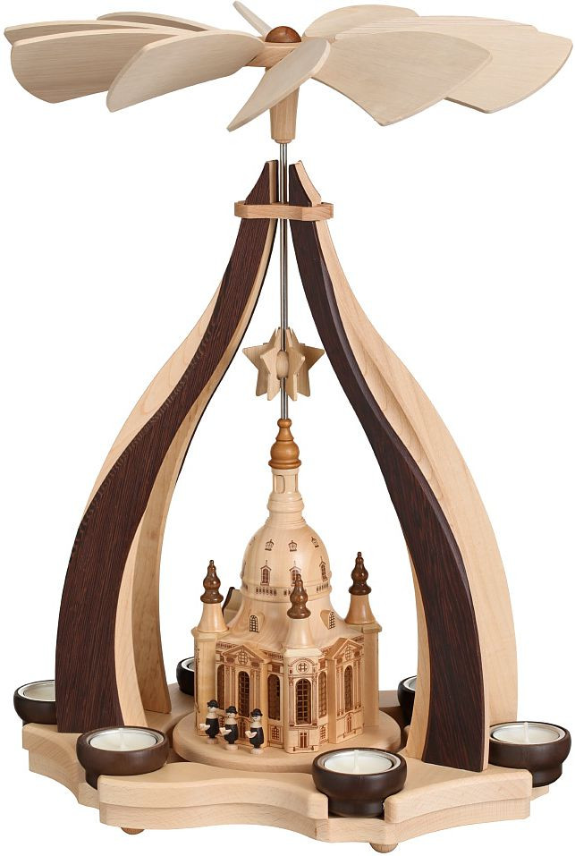 Design-Pyramide, Wenge/Hainbuche, mit Dresdner Frauenkirche, f. 6 Teel. Design-Pyramide, Wenge/Hainbuche, mit Dresdner Frauenkirche, f. 6 Teel.