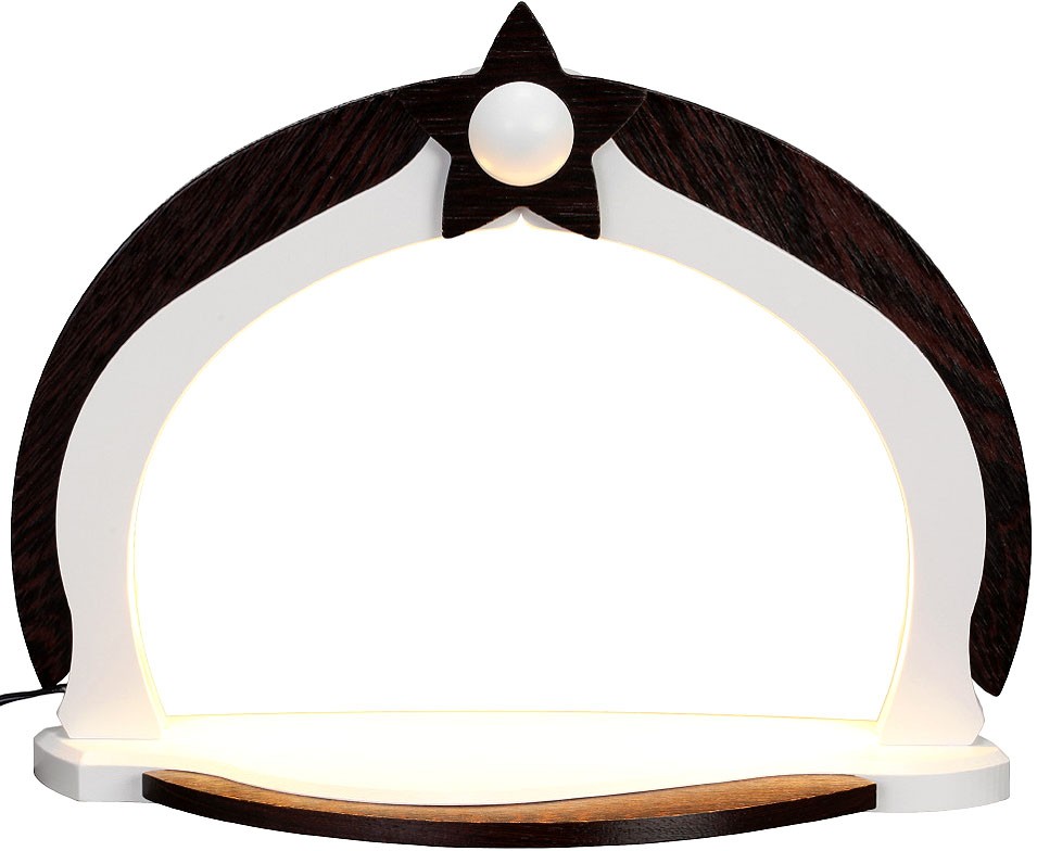LED Bogen klein, weiß/Applikation Wenge