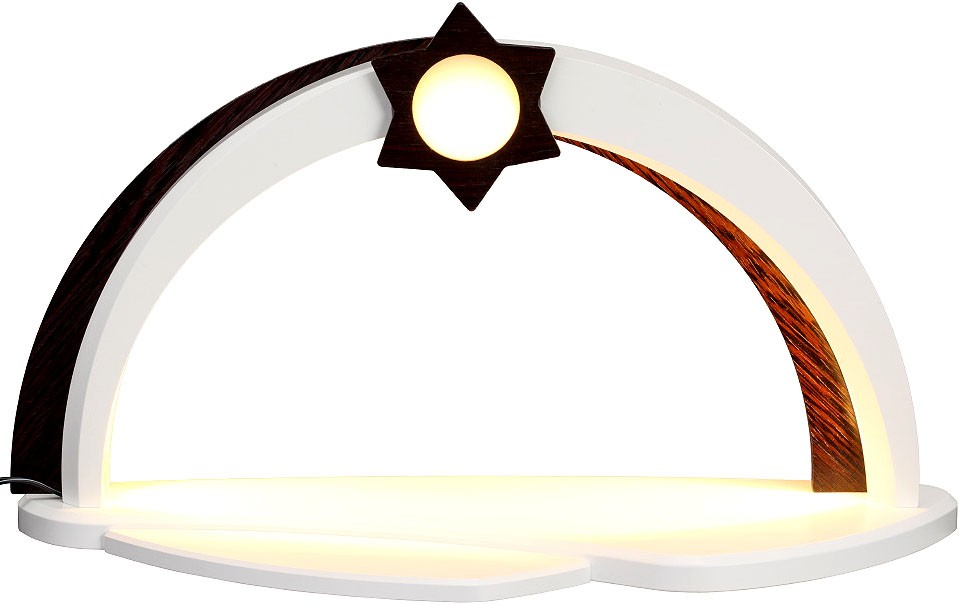 LED Design Bogen weiß/Applikation Wenge