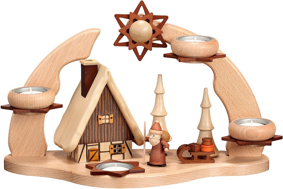 Adventsbogen mit Rauchhaus + Weihnachtsmann Adventsbogen mit Rauchhaus + Weihnachtsmann