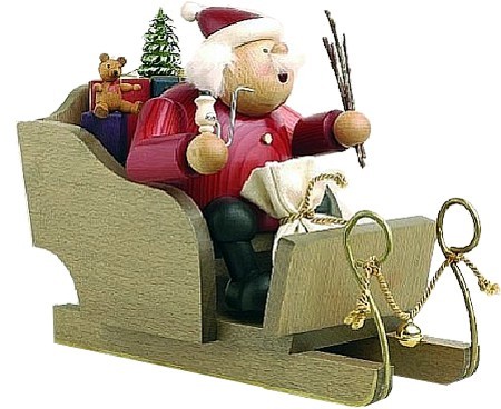 Räuchermännchen Weihnachtsmann mit Schlitten Räuchermännchen Weihnachtsmann mit Schlitten