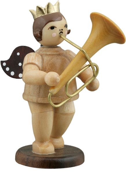 Engel mit Tuba - mit Krone, natur