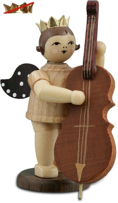 Engel mit Kontrabass - ohne Krone, natur