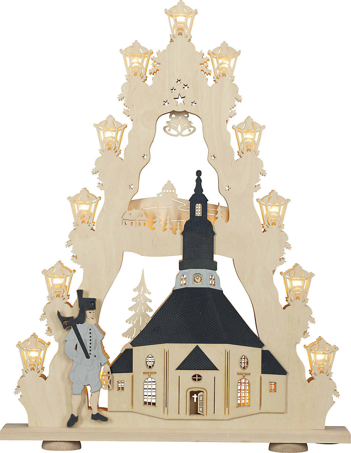 Lichterspitze Seiffner Kirche, 15 flg. Lichterspitze Seiffner Kirche, 15 flg.