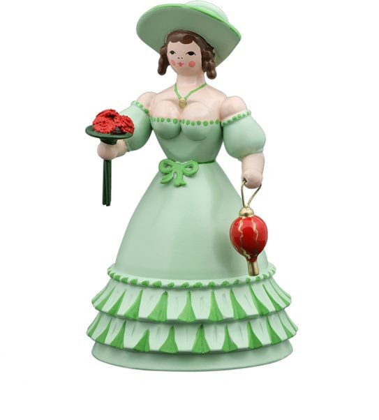 Biedermeierfrauen grün mit Blumen Biedermeierfrauen grün mit Blumen