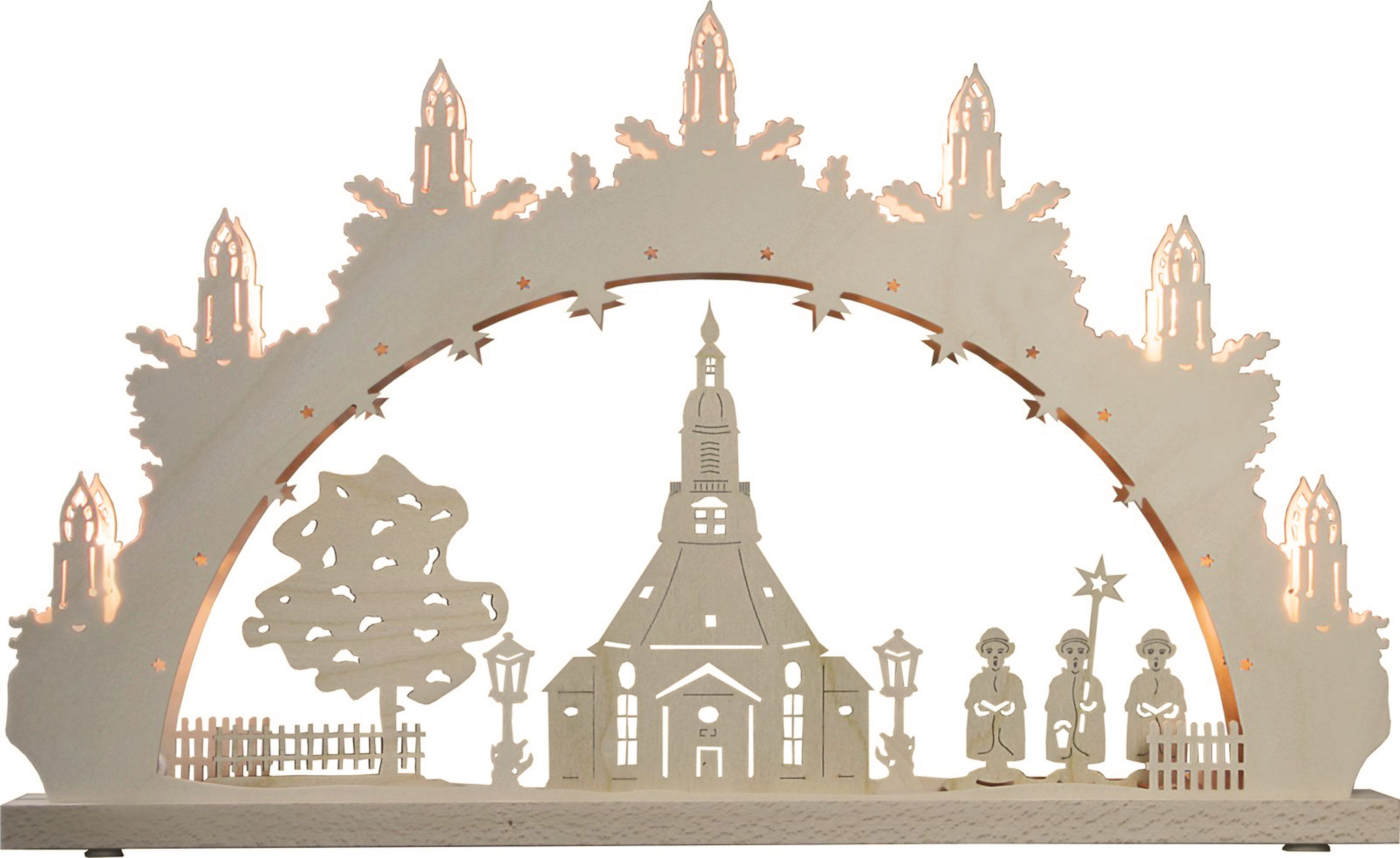 LED Lichterbogen Seiffener Kirche, 7 flg. LED Lichterbogen Seiffener Kirche, 7 flg.