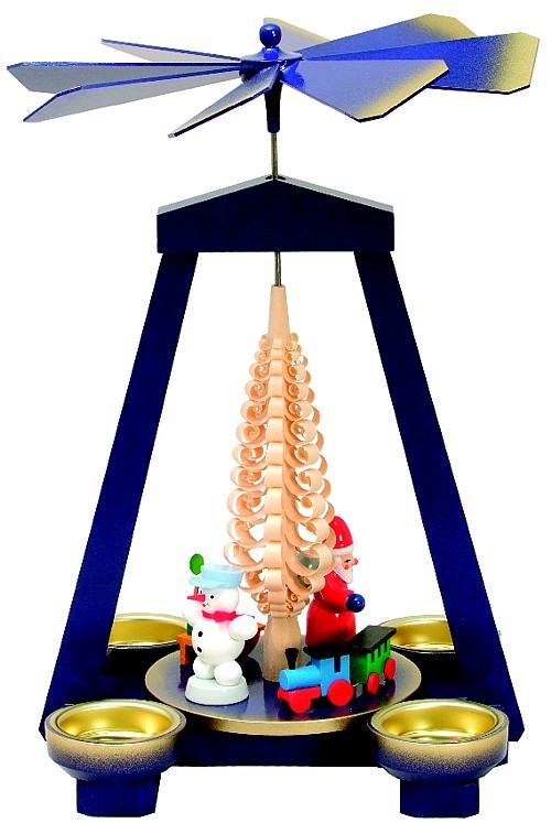 Weihnachtspyramide Spielzeug, blau