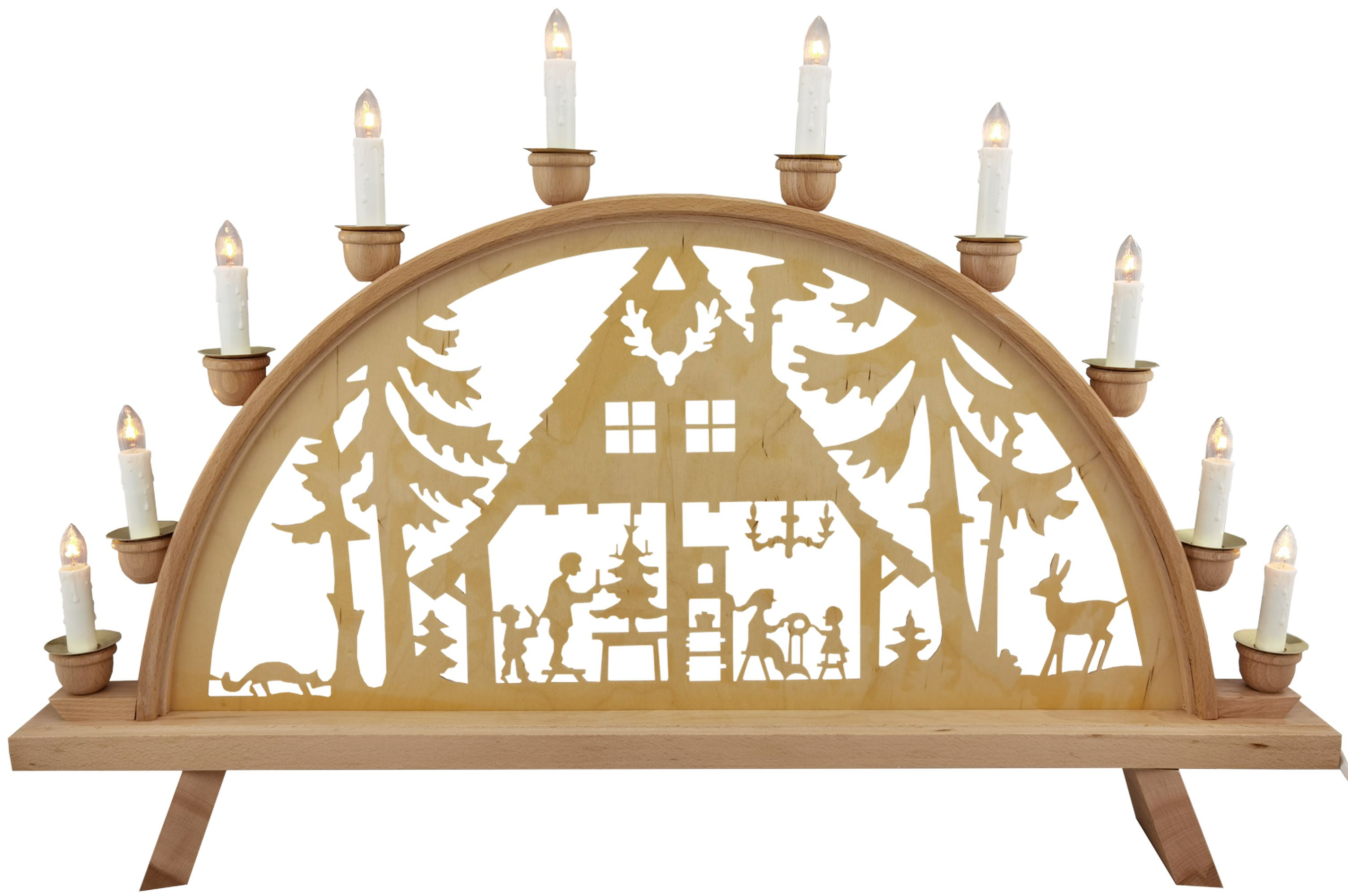Schwibbogen Waldhaus, 10 flg. Schwibbogen Waldhaus, 10 flg.
