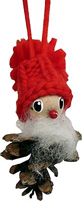 Zapfenmännchen mit roter Bommelmütze Zapfenmännchen mit roter Bommelmütze