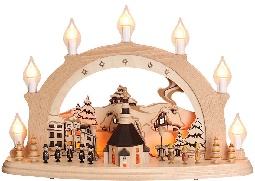 Schwibbogen Seiffner Kirche mit Innenbeleuchtung Schwibbogen Seiffner Kirche mit Innenbeleuchtung