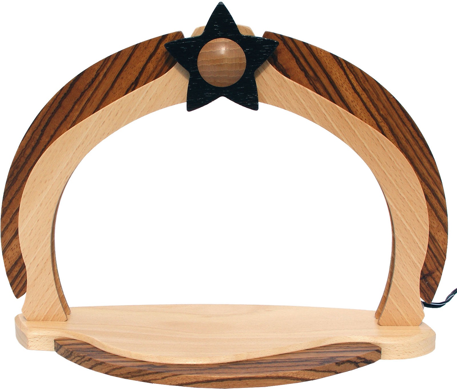 LED Design Bogen klein, Buche natur