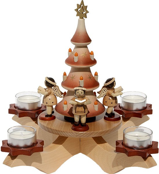 Adventsleuchter natur - Baum + 4 Engel Adventsleuchter natur - Baum + 4 Engel