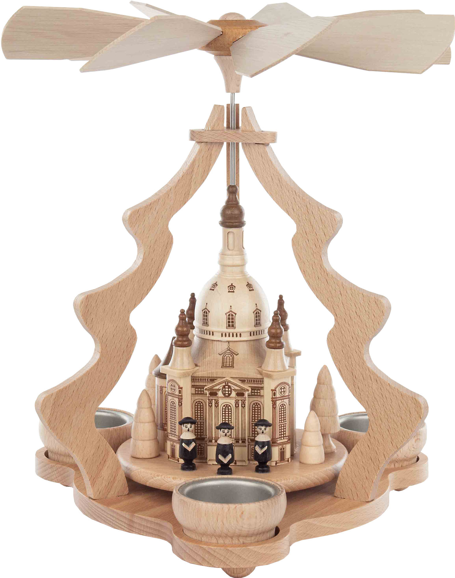 Tischpyramide mit Dresdner Frauenkirche, groß, natur Tischpyramide mit Dresdner Frauenkirche, groß, natur