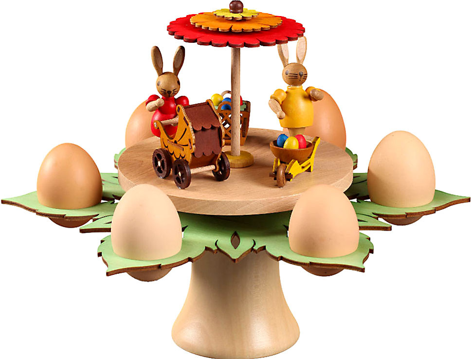 Eierhalter - Hasenfamilie unterm Sonnenschirm Eierhalter - Hasenfamilie unterm Sonnenschirm