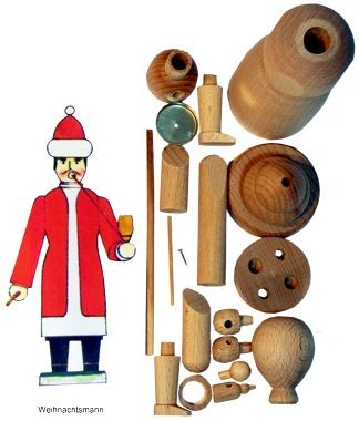 Räuchermann Weihnachtsmann, Selbstbausatz Räuchermann Weihnachtsmann, Selbstbausatz