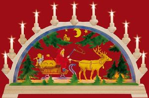 Schwibbogen Nikolaus mit Schlitten Schwibbogen Nikolaus mit Schlitten