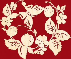 Fensterbild Schmetterling mit Erdbeeren
