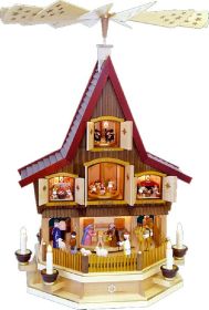 Adventshaus groß, elektrisch beleuchtet