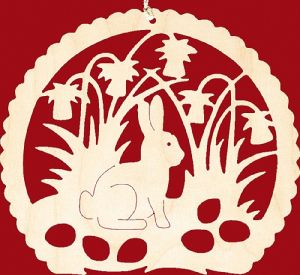 Fensterbild Ostern Häschen im Narzissenbeet