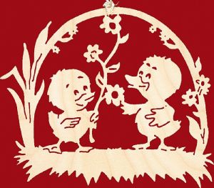Fensterbild Ostern Kükenpaar