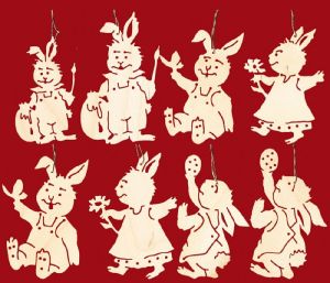 Baumbehang 8er Set: Hasenfamilie Baumbehang 8er Set: Hasenfamilie