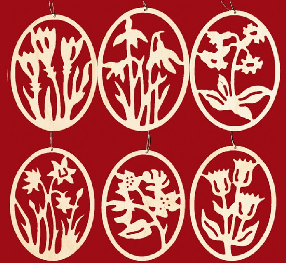 Baumbehang 6er Set: Ostereier mit Blumendekor