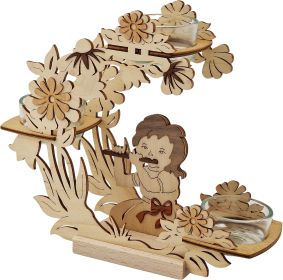 Blütenkranz Mädchen mit Flöte