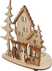Teelichthalter Weihnachtsmarkt